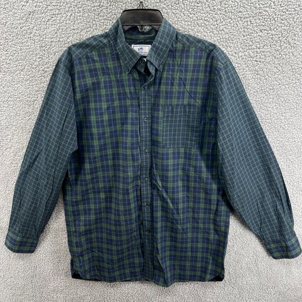 Southern Tide Long Sleeve Shirt Mens M Plaid Color Block Button Down Classic
